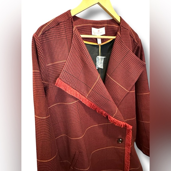 Zara Red Blazer Wrap-Front Wool-Blend - Picture 6 of 16